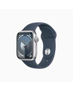 Apple Watch S9 2023 45 MM Silver Aluminum Case - Storm Blue Sport Band - MR9E3ZP/A