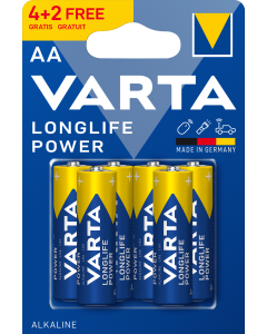 Varta Battery Longlife AA Alkaline 4+2  (6 Pieces)